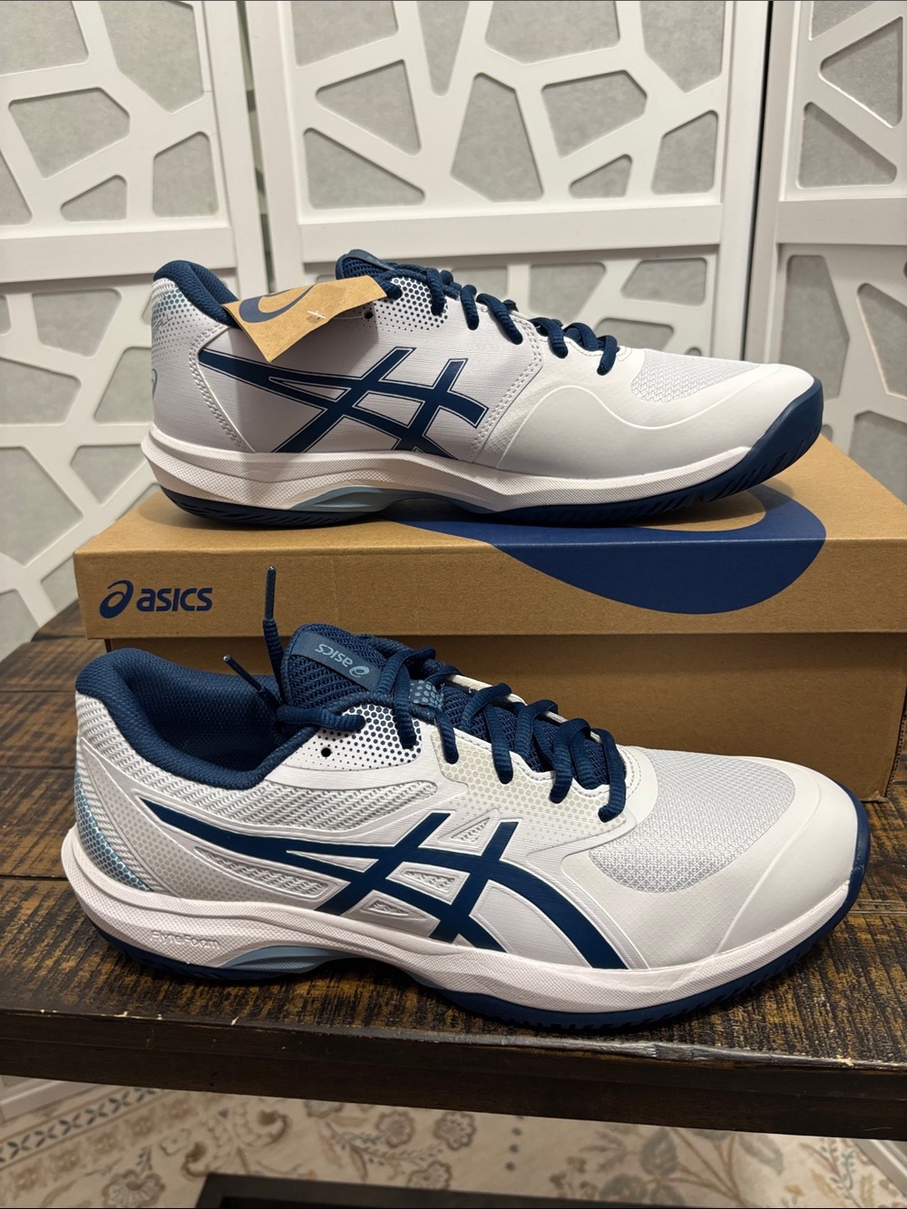 ASICS Men's white/ Twilight blue Game FF Pickleball Shoes